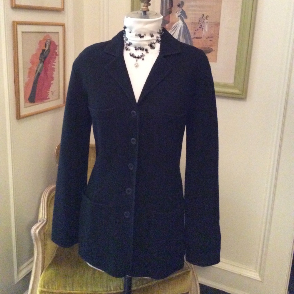 Black wool knit jacket